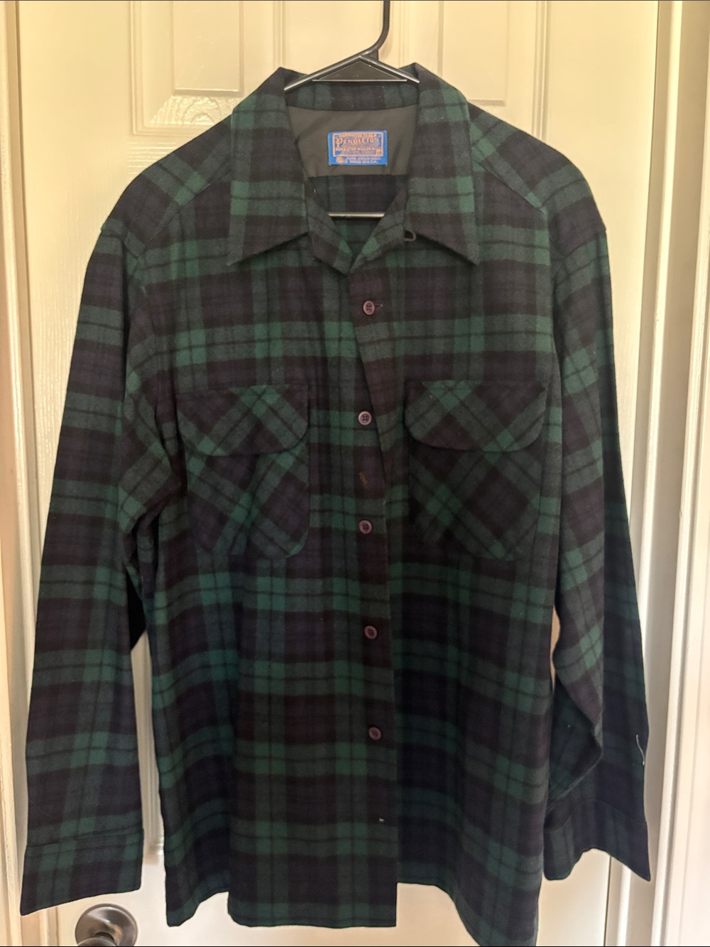 Pendleton Plaid Button-Down Shirt - Green & Black